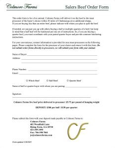 Colmore Farms Salers Beef Order Form